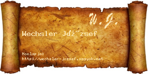 Wechsler József névjegykártya